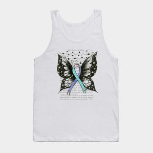 Thyroid Cancer Ribbon w/ wings- color design Tank Top